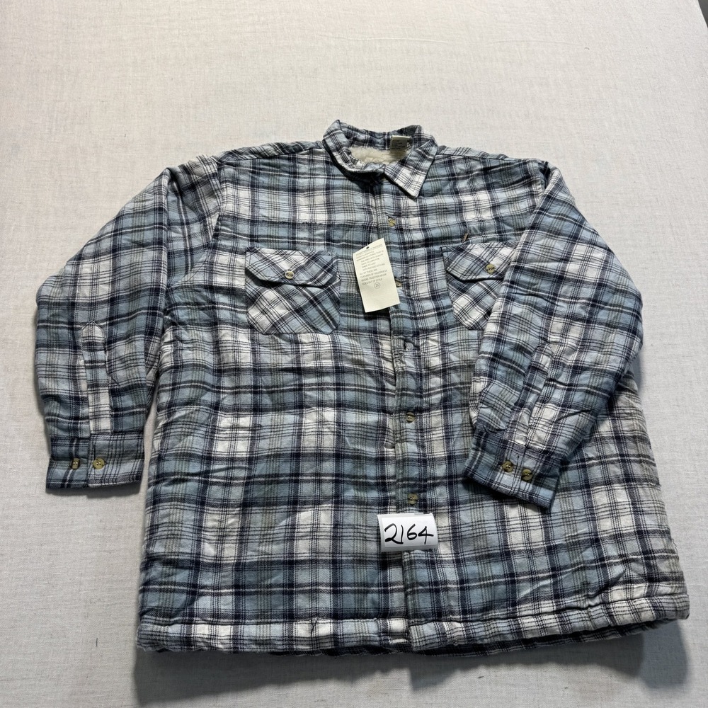 Wilderness Flannel Shirt Jacket Men Sz Sz 20 Blue New Wew Tags